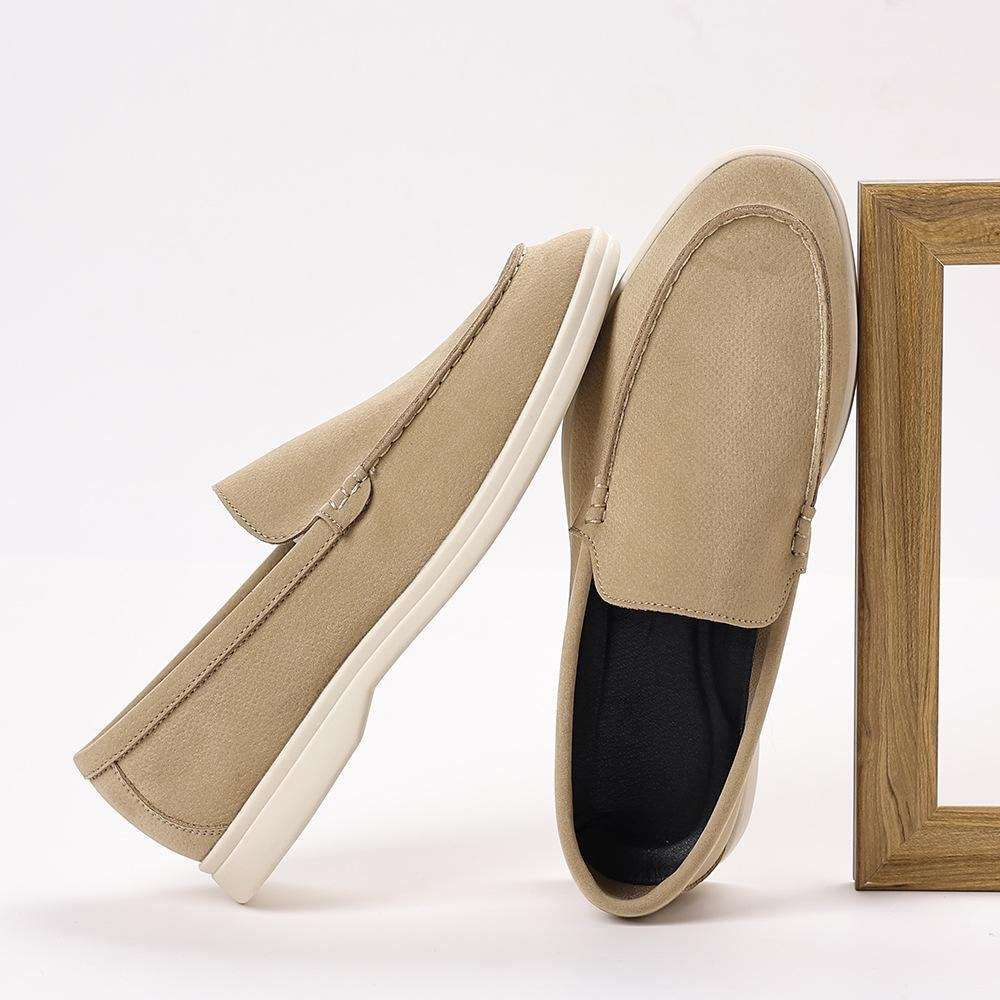 Suede-look loafer in beige