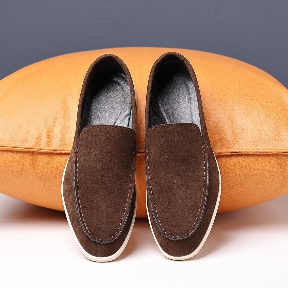 Suede-look loafer in brown