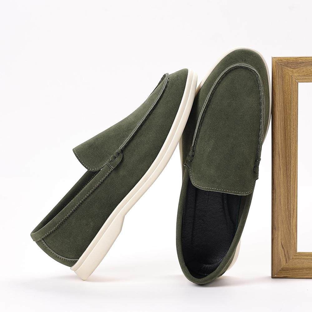 Suede-look loafer in green