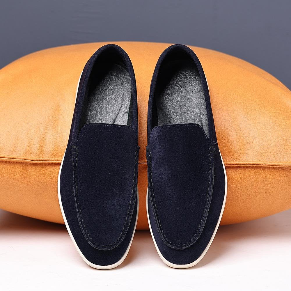Suede-look loafer in navy