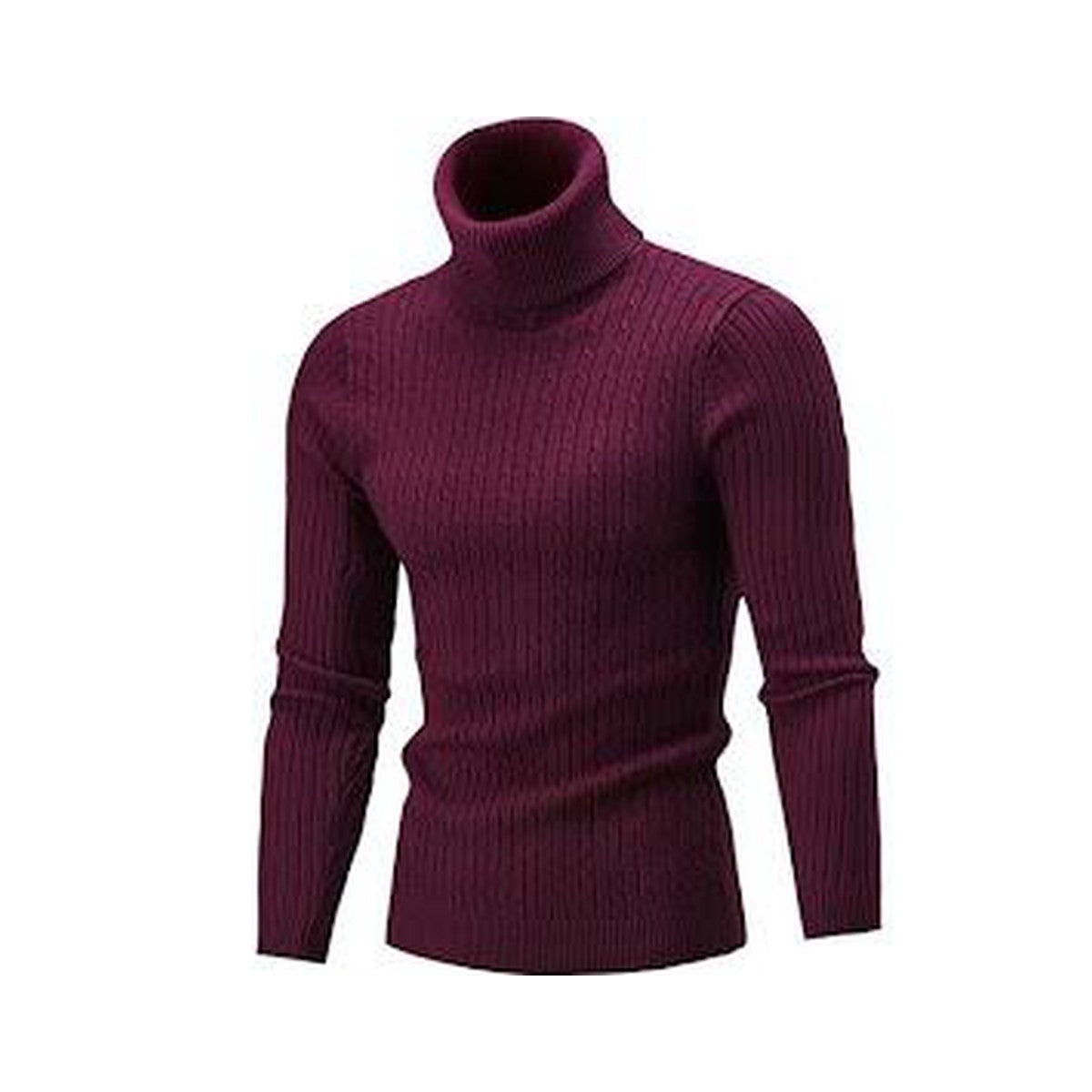 Favourite Turtleneck Sweater in wine red, front view